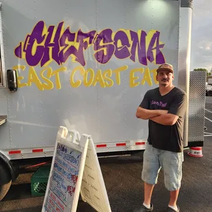 Chef Sena posting with his new food truck.