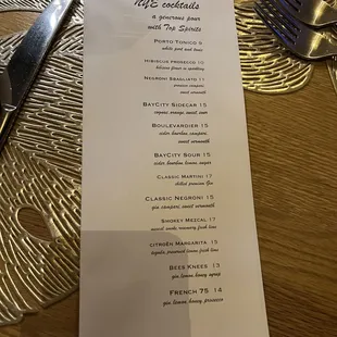 additional cocktails