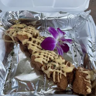 Salmon bites side