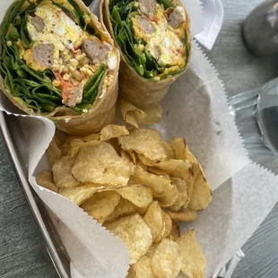 This breakfast wrap is amazing and filling.