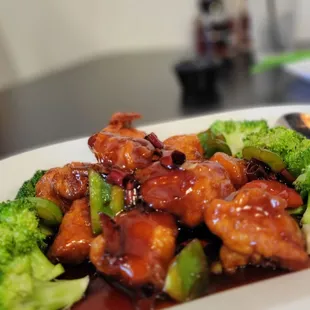 M1. Orange Chicken -- fresh, served hot, generous portion,  delicious!