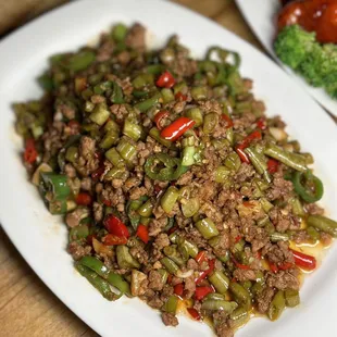 Mince pork with Pickled Beans