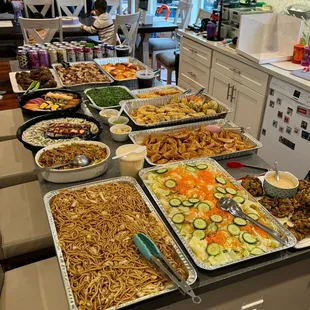 a table full of food