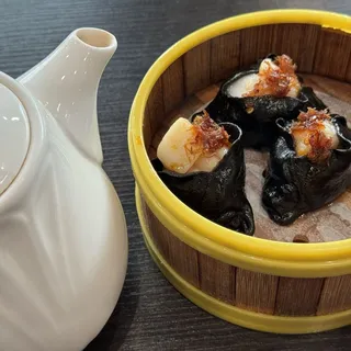 Squid Ink Scallop Dumpling with XO Sauce XO