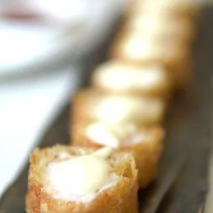 Deep fried Chinese donut with shrimp and mayo
