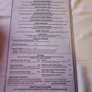 the menu