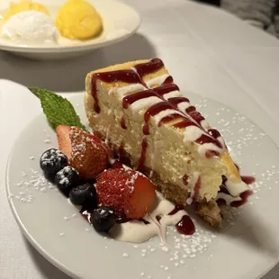 Cheesecake with Strawberry Malbec Sauce - 3.5/5* (sauce was overpowering, needed more strawberry flavor and sweetness/citrus)