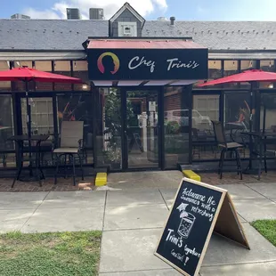 street entrance and outdoor seating