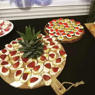 Roasted Strawberries on Lemon Cream Cheese w Spicy Maple Syrup