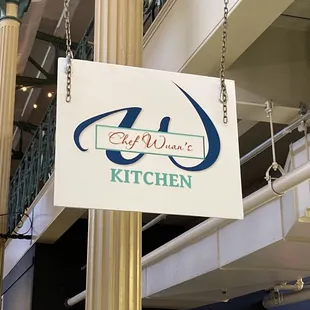 Overhead hanging sign