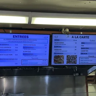 menus on the wall