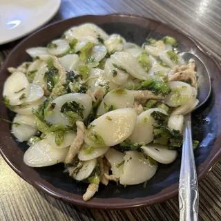 Preserved Rice Cake 雪菜肉丝年糕