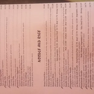 a menu for a restaurant