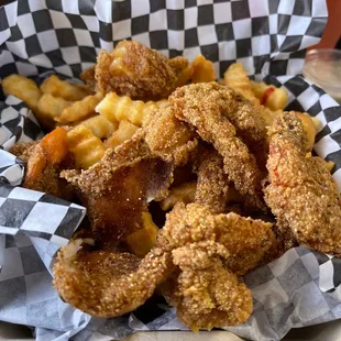 The whole chabang filet of sole and shrimp and fries
