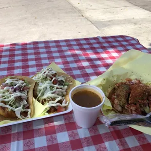 Ceviche and fish tacos