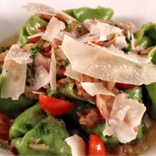 Hand made chicken and spinach tortellini's