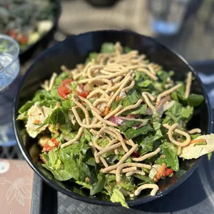 a salad with noodles