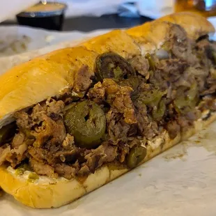 a closeup of a sandwich