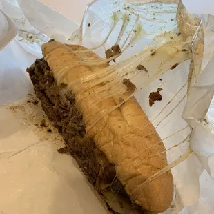 Oozing cheesesteak