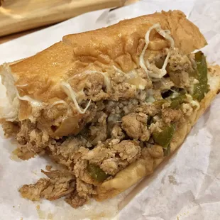 1/2 of a chicken cheesesteak