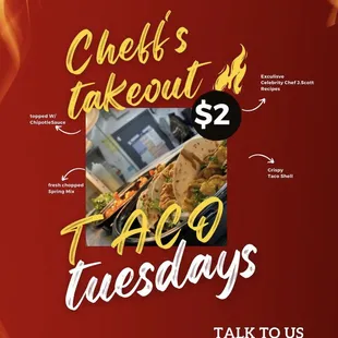 a picture of a poster for a chef&apos;s takeout