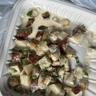 Warm potato salad