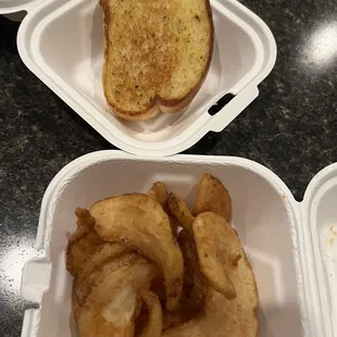 Side of fries and side of Texas toast