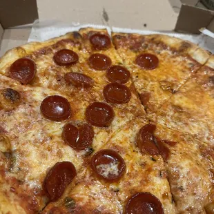 Half pepperoni