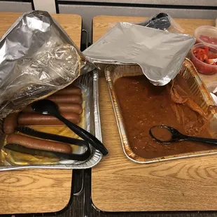 Hot dogs and chili