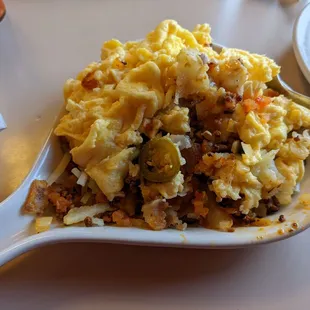 Mexican skillet; excellent, if you like jalapeño