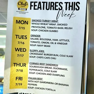 menu