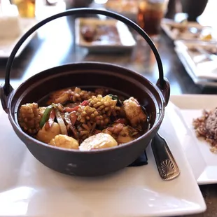 a pot of food