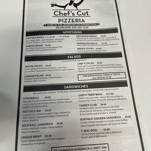 Menu - front side