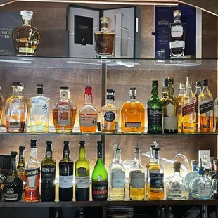 a variety of liquors