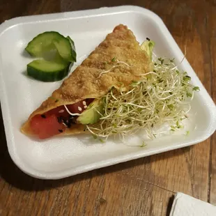 Ahi tuna taco.