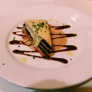 Mushroom and Chive Crepe Torte