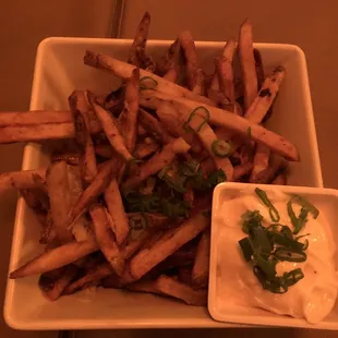 Duck fat fries with truffle oil and smoked aioli. You need this in your life.