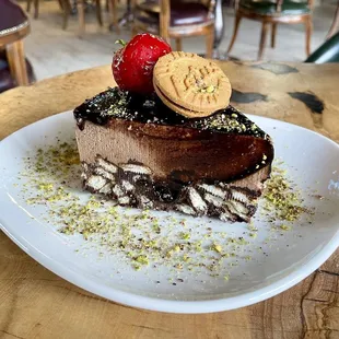 Decadent homemade chocolate cake from their new Turkish bakery add-on