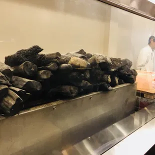 Binochan charcoal all ready to cook the steak