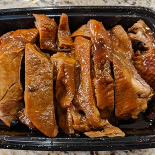 Shanghai style braised duck in brown sauce