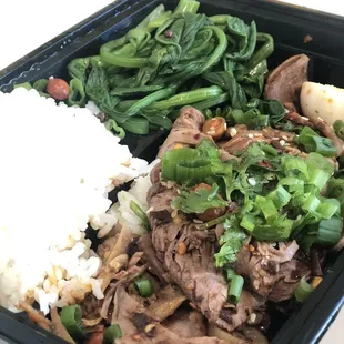 Beef tongue and ox. Again, greens stole the show.