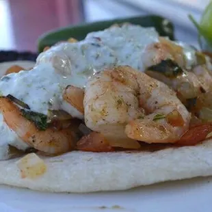Shrimp chela's taco!!!!!
