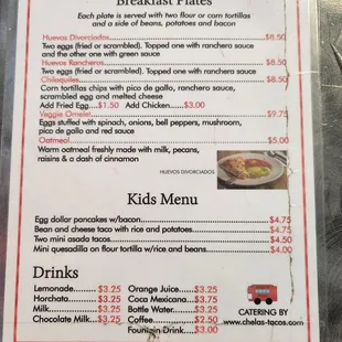 Breakfast plate menu