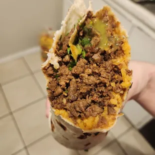 Asada Burrito packed out, super good!