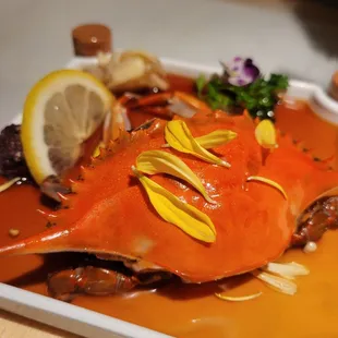 Drunken crab. Barely any meat. Don&apos;t get