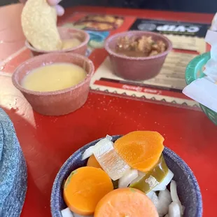 Relish, salsa &amp; cheese