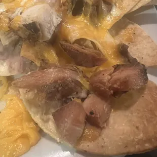 Dry crusty chicken nachos
