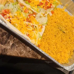 Chicken Tacos and rice