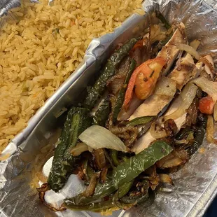 Chicken fajitas to go