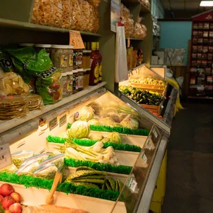 a display of fresh vegetables